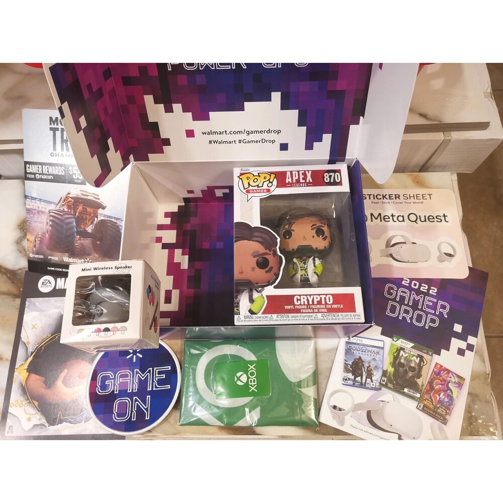 RARE Set Pop Games Apex Legends 870 Crypto + Xbox Banner + Patch + Speaker + Box